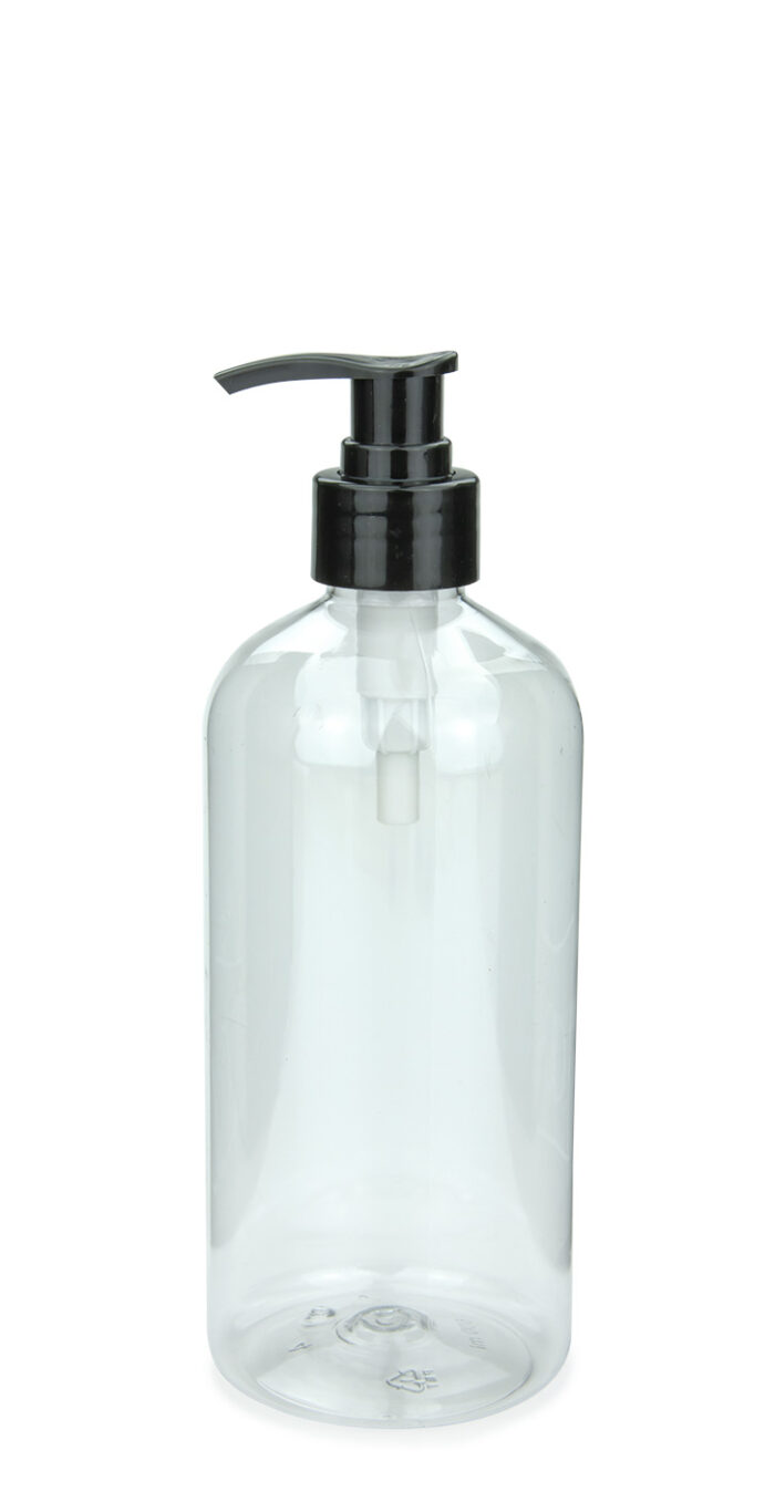902803_P00008 Händedesinfektion 500 ml klare Flasche mit Pumpe