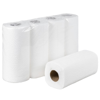 KR5 Weiße Küchenrollen im 5er-Pack, einzeln ausgepackte Rolle mit Strukturprägung, ideal für Gastronomie und Hotelbetriebe.