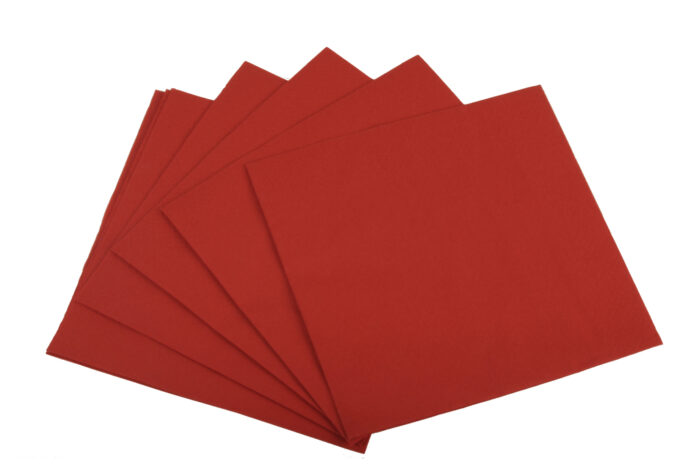servietteRot Tafelservietten 40 x 40 cm 3-lagig 1/4 Falz rot