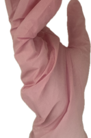 NitrilPink Rosafarbener Nitrilhandschuh in Einwegqualität, ideal für Hygiene und Reinigung in Gastronomie und Hotelbedarf.